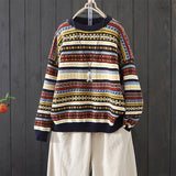 Sweater Women Casual Slim 2021 New O-Neck Bottoming Sweaters Striped Winter Basic Tops Wild Long Sleeve Pullover