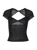 Back Cutout Black Crop Top- Outfit