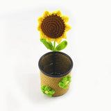 Zingj New Knitting Sunflower Pen Holder Hand Woven Wool Pen Holder Teacher's Day To Send Teachers Friends