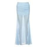 Summer New Women's Hottie Pure Wind High-Waist Net Yarn Half-Dress Temperament Fishtail