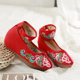Zingj Heels Single Shoes Dance Shoes Embroidered Cloth Shoes Inside The High Slope And Spring And Autumn Women's Shoes Ethnic