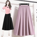 Zingj Plus Size Women's Wear New Summer High Waist Skirt In A Long Pendant Suit Half Skirt A-Line Skirt-Outfit