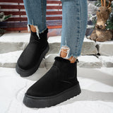 Velvet Round Head Jacket Cotton Boots 2025 Autumn And Winter New Large-Size Thick Snow Boots Women's