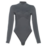 Autumn And Winter New Women's Sexy Round Collar Tight-Sleeved Metal Decorative