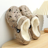 Slippers Men's Winter 2025 New Home Thick Bottom Plus Velvet Warm Cotton Shoes EVA Stinging Feel Cotton
