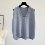 and autumn new style V-neck loose sweater vest jacket women's camisole outer wear sleeveless top sweater