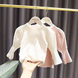 Baby Girls Clothes Ruffle Long Sleeve Baby Solid Color T-shirt Spring Autumn Cotton Soft Tops Baby Girl