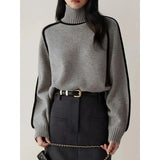 Maillard Autumn Winter Stripes Thin Leisure Loose Set Knitted Lazy Wind