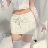 Summer New Women's European and American Pure Lust High Waist All-match Slim Fit Sexy Knitted A-line Hip