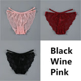 Lace Panties Ice Silk Seamless Panty Women Low Rise Sexy Transparent Floral Briefs Soft Cotton Crotch Underpants