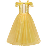 Girl Princess Dresses Beauty Belle Cosplay Costume Snow Christmas Halloween Princess Dress up Children Party