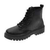 2025 New Black Handsome Martin Boots Women's Thick-Bottomed Short