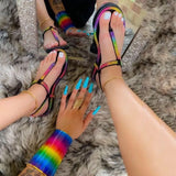 Zingj Color Rhinestone Sandal Plus Size Wear Clip Toe Women's Shoes Plus Size
