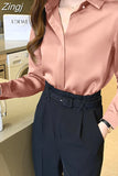 Shirts Women Long Sleeve Shirts Blouses for Women Satin Clothing Shirt Office Lady Solid Silk Shirt Blouse 2023 Fashion