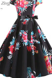 Women Summer Music Note Print Dress 50s 60s Robe Retro Swing Casual Vintage Sleeveless Party Dresses