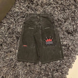 Zingj Pants Men's Loose Wide-Leg Retro Gradient Jeans Men's Tide Card High Street Straight Tube Overs 1215-1-Outfit