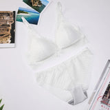 French Lace Front Closure Bra And Panties Set Women Sexy Lingerie Set Push Up Bralette Embroidery Underwear
