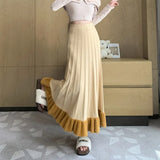 Zingj Patting Mink Hair Half Skirt Female Autumn Winter Korean High Waist Hips Cover Knitted Skirt Wooden Ear Pleated A