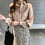 Spring new White Shirt Plus Size 4XL Blouse Casual Loose Women Shirts Fashion Long Sleeve Buttons Women Tops