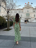 Summer New Women's Temperament Commuting Print Long Dress Loose Apparent Thin