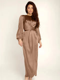 Ladies Fashion Dress Casual Satin Long Skirt Temperament Commuter Women's Clothing Summer Dress Dress for Women