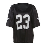 Summer New Women's Street Fashion Hot Girl Print Loose Sports T-Shirt Thin