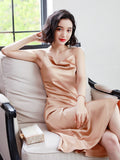 Summer Satin Dress 2022 Strapless Spaghetti Strap Long Backless Dresses Party Casual Basic Maxi Dress Women