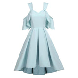 Women Summer Party Dress Spaghetti Strap Sexy V Neck High Waist A-line Formal Tank Sundress Pleated Tunic Midi