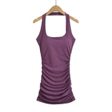 Zingj Trendy Women's Wear In Summer, The New Fashionable Spicy Girls' Tight Hip Skirt Shows Figure, Hanging Neck Dress And Short