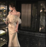 Vintage Luxury Midi Dresses for Women 2023 Autumn New France Sexy Fashion Slim Bandage Party Wedding Formal Female