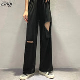 Pants Women Vintage Streetwear Fashion Clothing BF Korean Summer Casual Simple Wide Leg Solid Loose Elegant Soft
