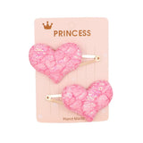 Glitter Cartoon Cartoon Love Heart Crown Hair Clips For Girls Handmade Hairpins Boutique Barrette Kids Hair