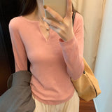 Knitted Sweater For Girls In Autumn And Winter, The New Style Is Chic And Beautiful, With A Slim Bottomed Sweater In The