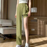 Zingj Leg Pants Women's Pants Down Loose High Waist Yellow Trousers Spring And Autumn Suit Narrow Version Straight Tube Casual Floor
