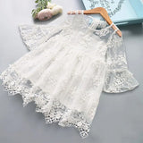Winter Girls Dress Flower Red Girls Clothes Lace Girls Casual Clothing Party Dress For 3-8 Years Christmas Girls