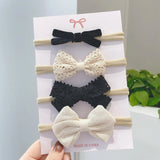 Cotton Linen Leopard Printed Bow Baby Headband For Girls Newborn Headbands Lace Hair Bands Turban Kids Hair