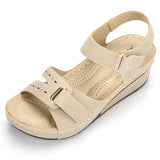 Thick-Bottomed Velvet Sandals Women Wear Slopes And Large Beach Cool