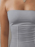 Paneled Solid Color Bandeau Top- Outfit