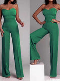 Zingj Off Shoulder Club Tube Top Playsuits Overalls Summer Women Solid Jumpsuit Fashion Elegant Lady Wide Leg Romper Bodysuit New 211-0-Outfit