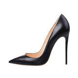 High Heels Women Shoes Pumps 12 cm Stilettos Shoes For Women PU Leather Wedding Shoes brown nude black YG001