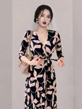 Tice Skirt V-Neck Waist One-Style Maternity Dress Shows Absin And Hip Temperament Beach Wrap