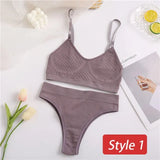 Underwear Set Women Seamless Bra Set Wireless Bra Sexy High Waisted Female Underpants Comfortable Basic Bralette