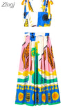 Printed Pleated Midi Skirt Woman High Waist Summer Skirt Sets Stylish Long Skirts For Women Fashion 2023 Beach