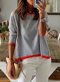 Knitted Striped Color Collision Design