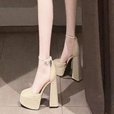 Heel Barbie Shoes Children 2025 New Spring And Autumn Beige Baotou Mary Cherish Coarse Sandals Wedding