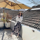 Fold Design Black Wave Half-Dress Skirt Thin Temperament Slackness Half Skirt