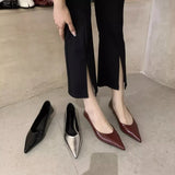 Zingj Heels Women Nude Small Heel Fine Heel Pointed French Gentle Match Skirt Low Heel Low Heel Shallow Mouth Four Seasons Single Shoes-Outfit