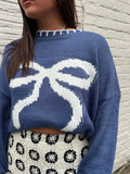 Bow Jacquard Sweater- Outfit