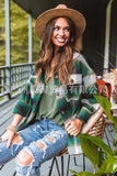 Autumn And Winter City Casual Shirt Long Sleeve Lapel Loose Type Women's Woolen Plaid Coat Two Wear-Outfit