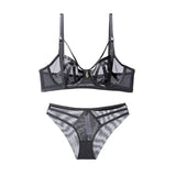 Fashion Bandage Bra Set Lingerie Push Up Brassiere Lace Transparent Underwear Set Sexy Ultra-thin Cup For Women